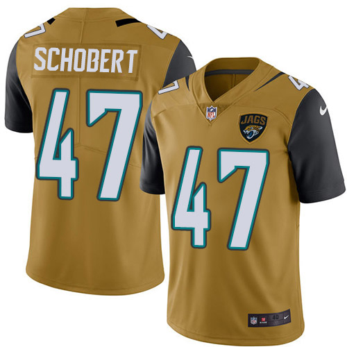 Men Nike Jacksonville Jaguars #47 Joe Schobert Gold  Stitched NFL Limited Rush Jersey